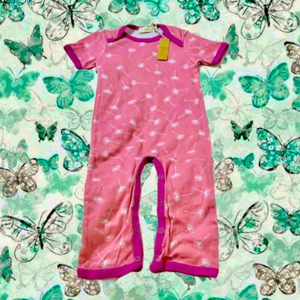 Charming Pink Dandelion Kids Bodysuit